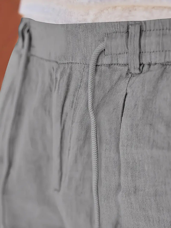 NICHOLS | Wide-Leg Linen Trousers with Drawstring