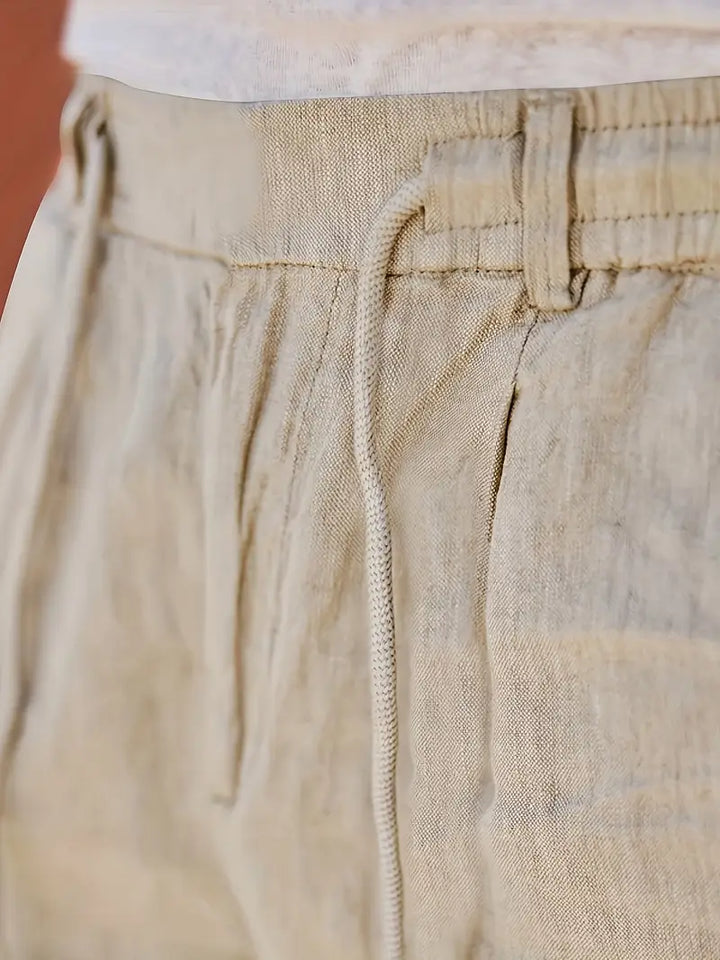 NICHOLS | Wide-Leg Linen Trousers with Drawstring