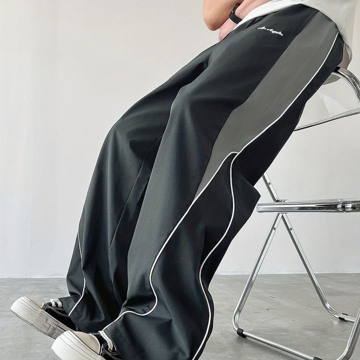 Heren Sportieve Lange Broek, Trendy Color-blocked Veelzijdige Casual Broek