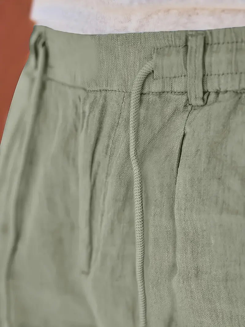NICHOLS | Wide-Leg Linen Trousers with Drawstring