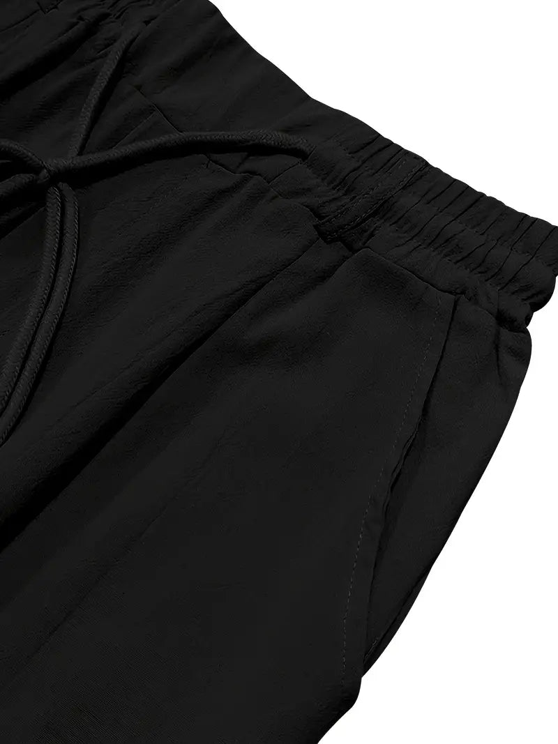NICHOLS | Wide-Leg Linen Trousers with Drawstring