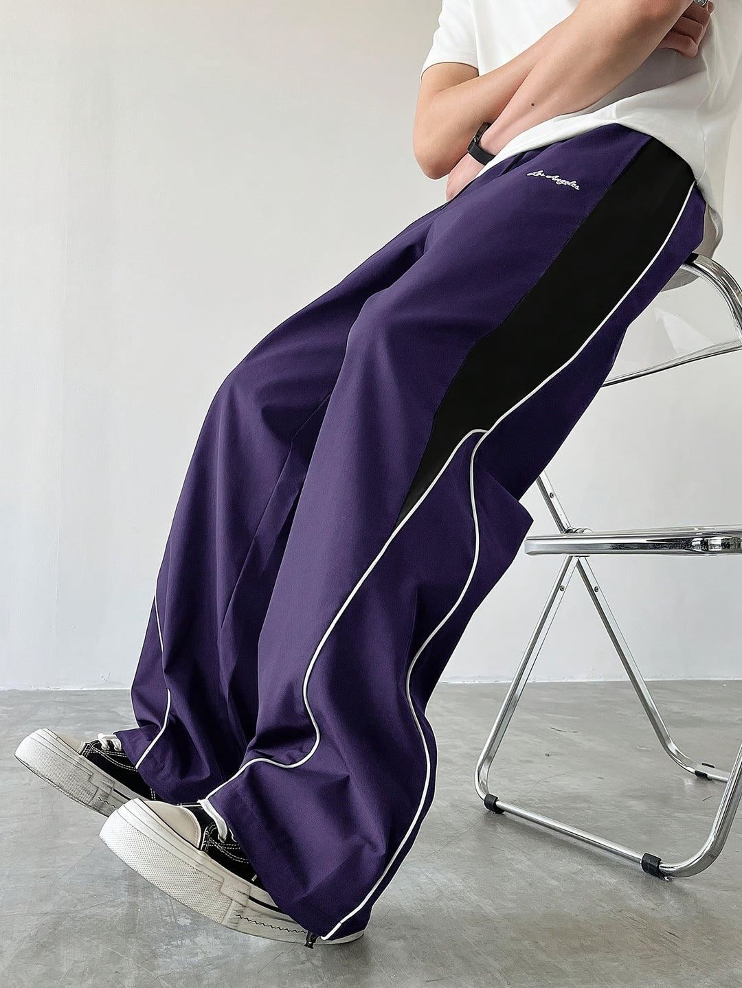 Heren Sportieve Lange Broek, Trendy Color-blocked Veelzijdige Casual Broek