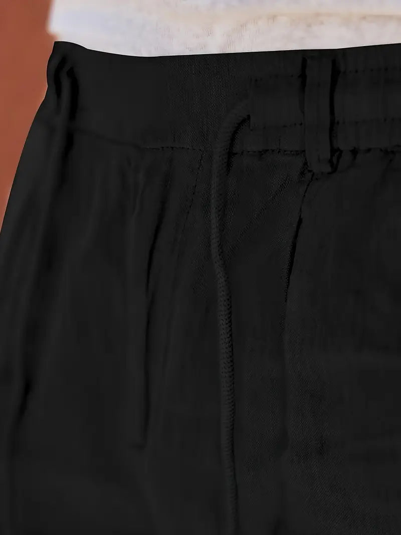 NICHOLS | Wide-Leg Linen Trousers with Drawstring