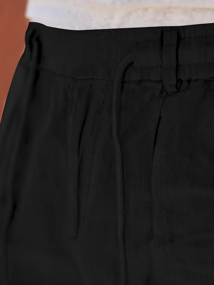 NICHOLS | Wide-Leg Linen Trousers with Drawstring