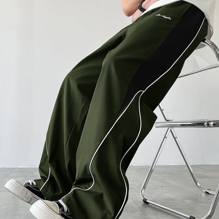 Heren Sportieve Lange Broek, Trendy Color-blocked Veelzijdige Casual Broek