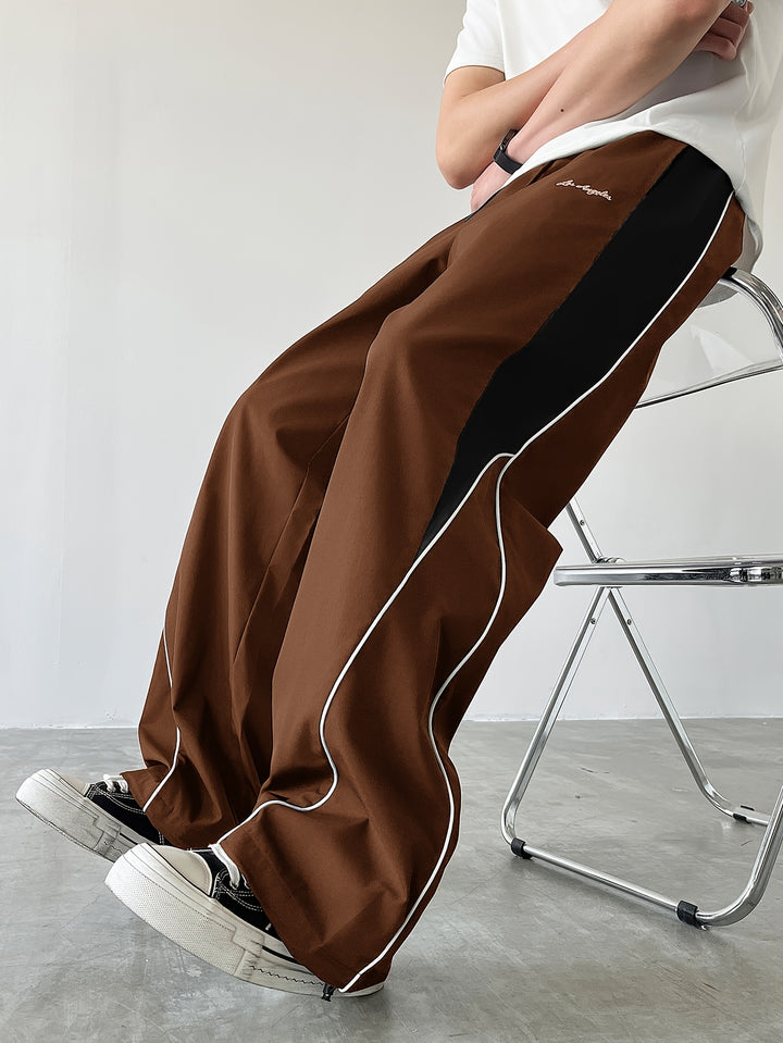 Heren Sportieve Lange Broek, Trendy Color-blocked Veelzijdige Casual Broek