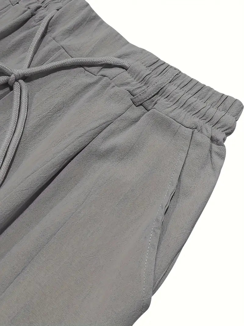 NICHOLS | Wide-Leg Linen Trousers with Drawstring