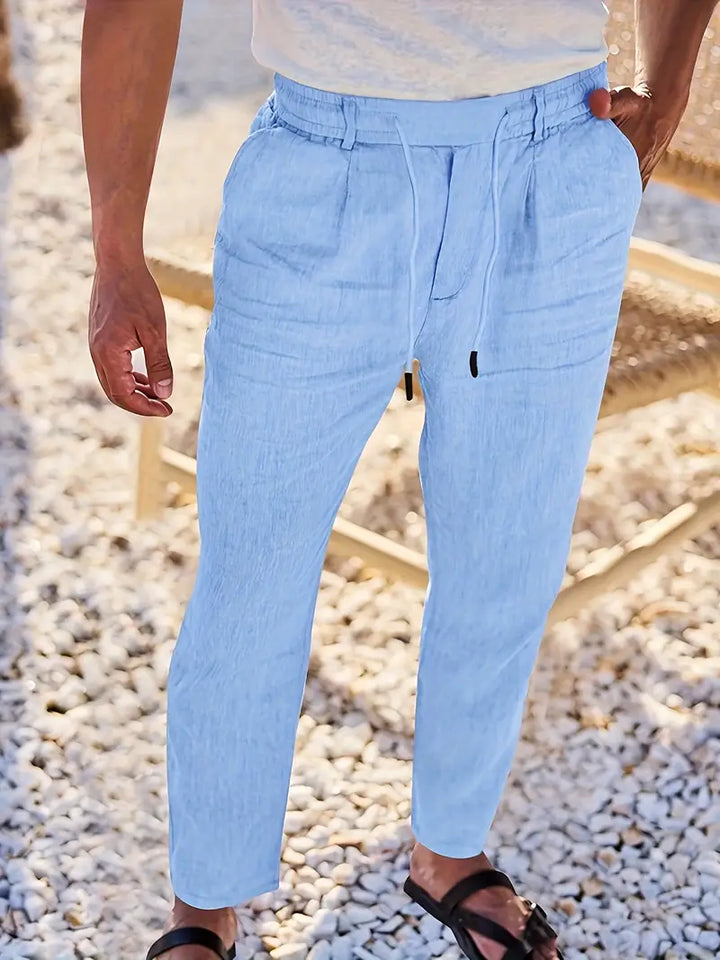 NICHOLS | Wide-Leg Linen Trousers with Drawstring