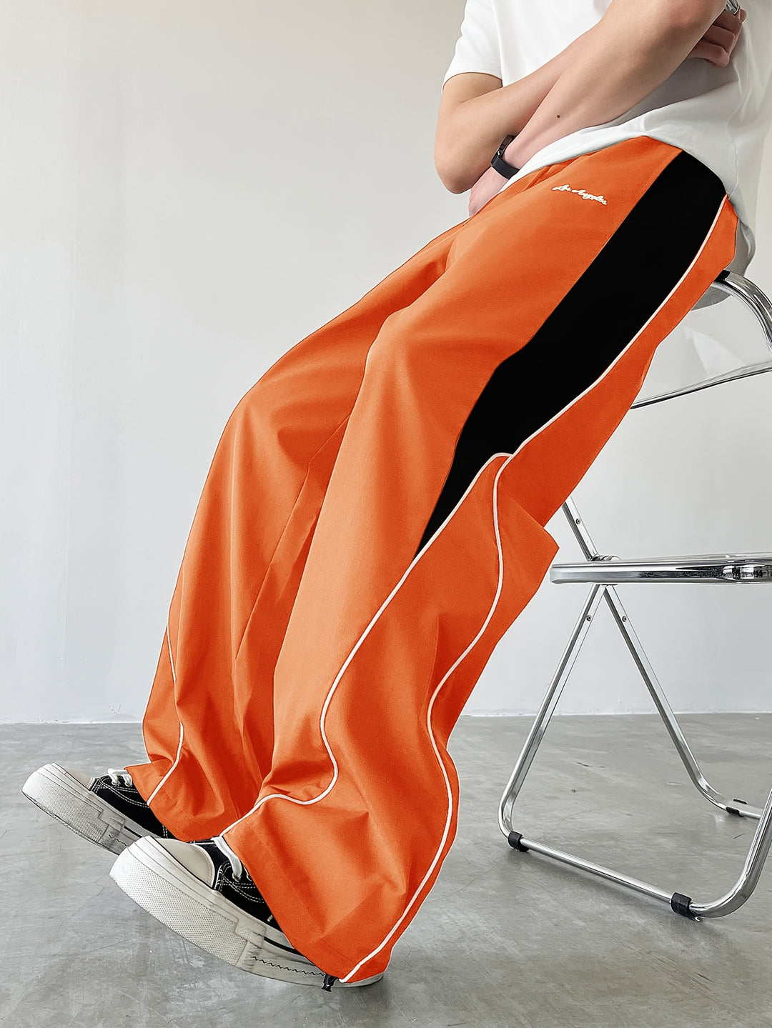 Heren Sportieve Lange Broek, Trendy Color-blocked Veelzijdige Casual Broek