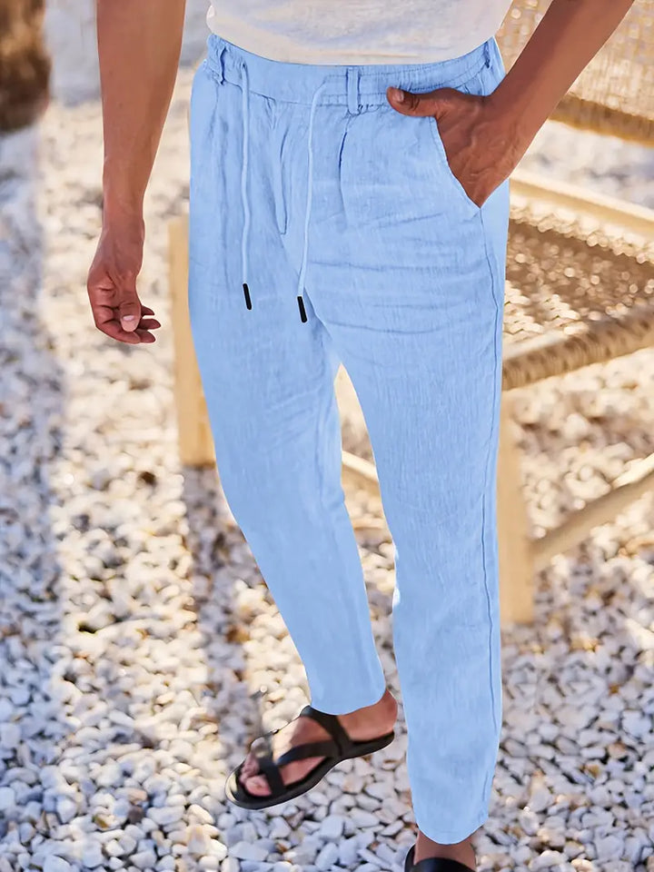 NICHOLS | Wide-Leg Linen Trousers with Drawstring