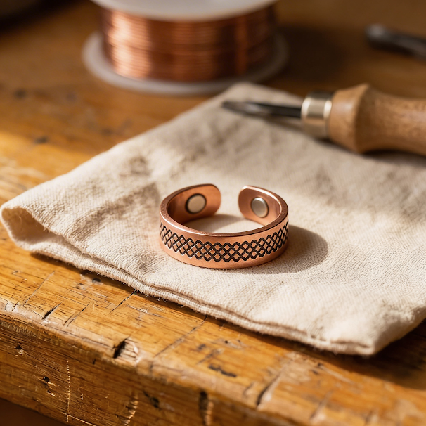 Noosa Lane Grid Copper Ring