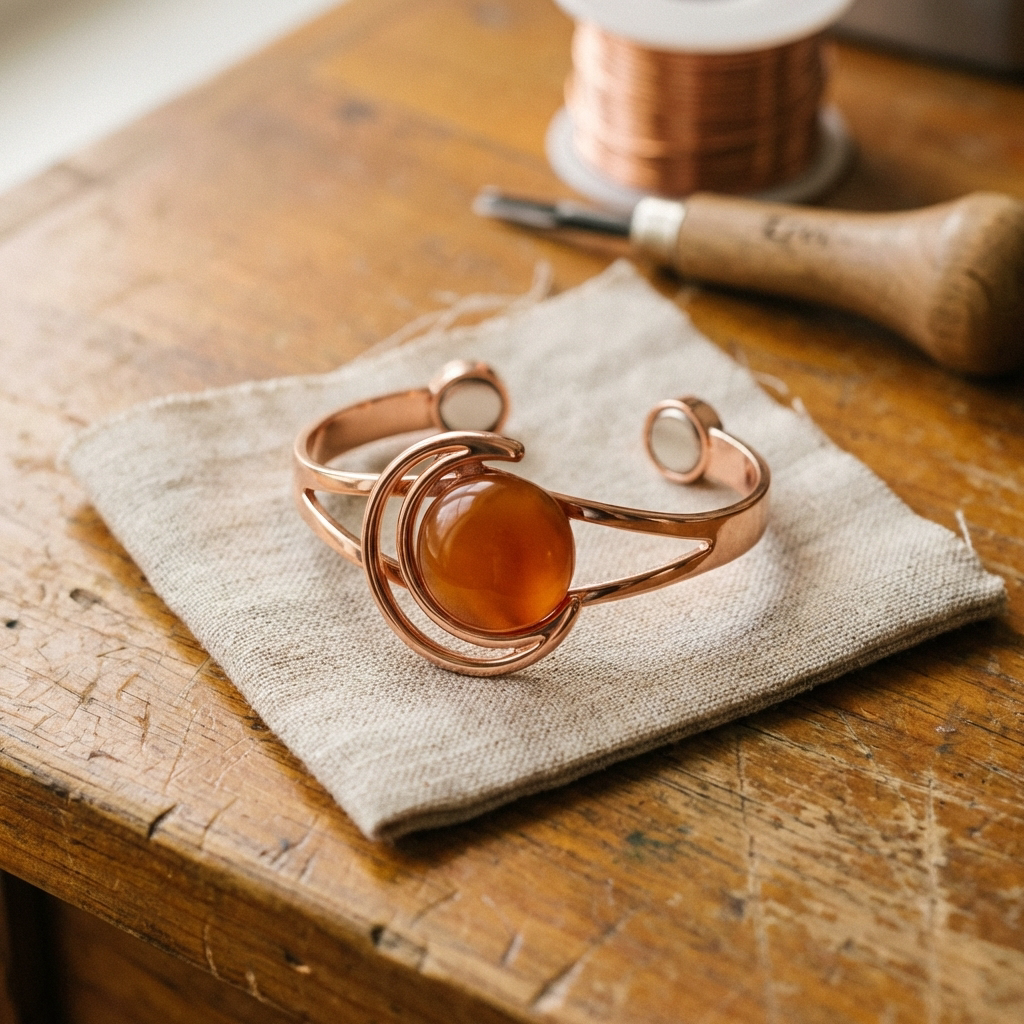 Noosa Lane Sphere Orange Copper Bracelet