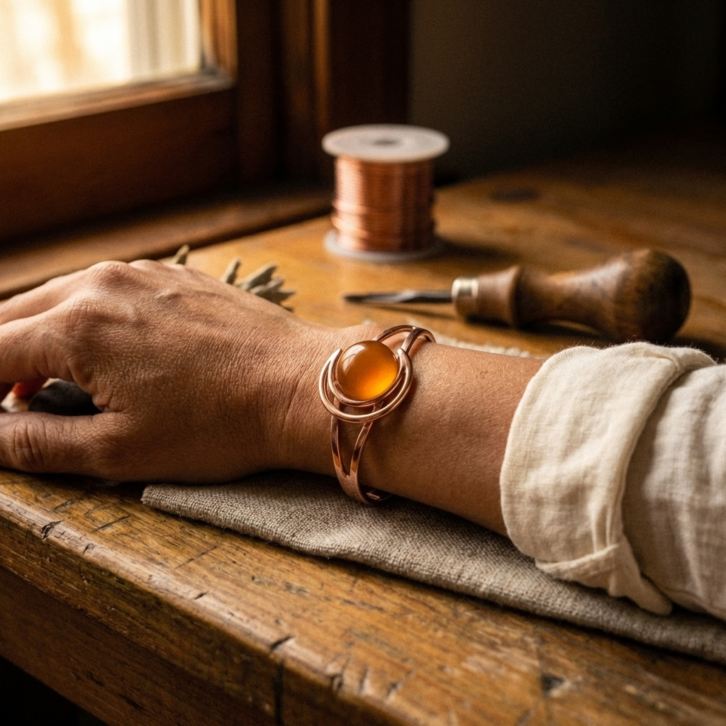Noosa Lane Sphere Orange Copper Bracelet