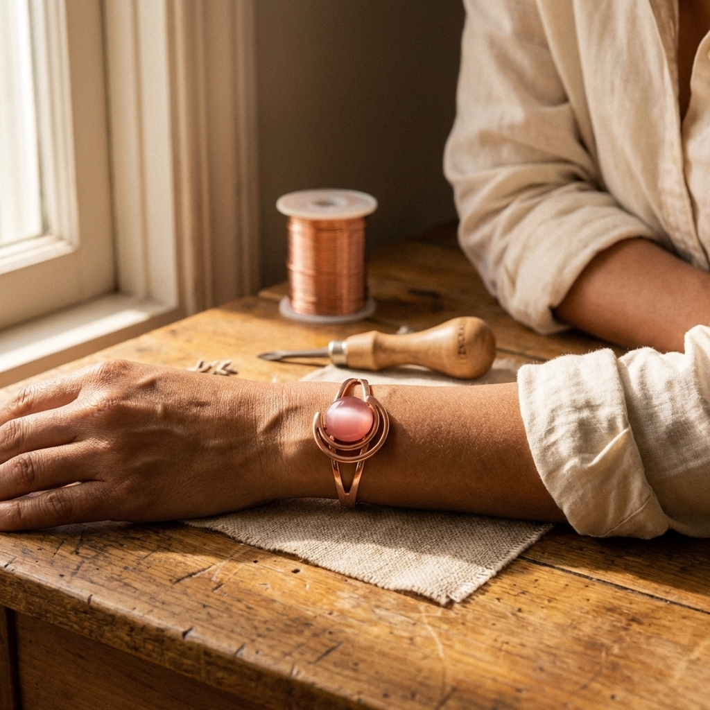 Noosa Lane Sphere Pink Copper Bracelet