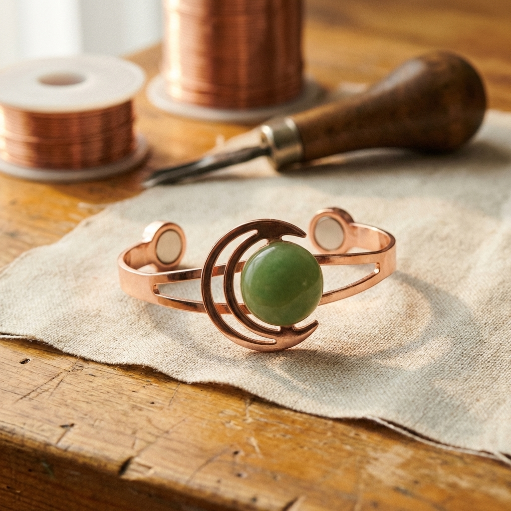 Noosa Lane Sphere Green Copper Bracelet