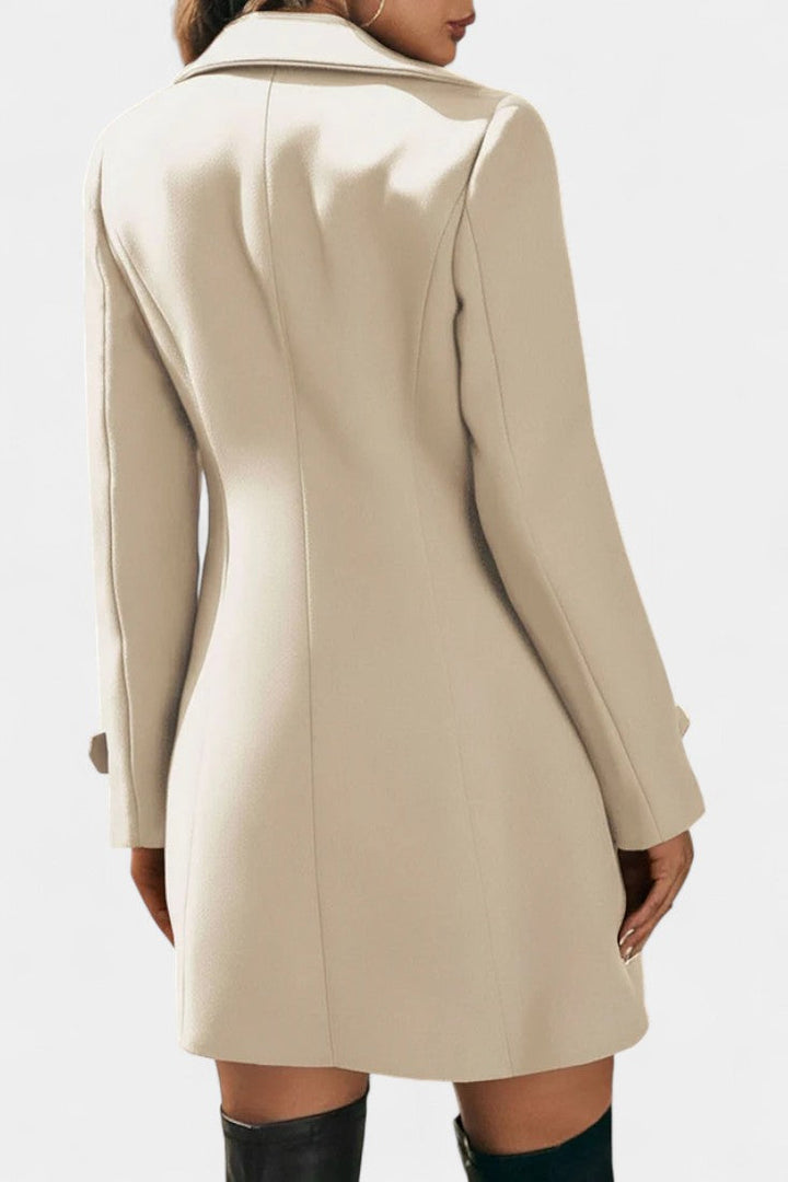 Maïlys Open Coat with Notched Collar and Decorative Buttons