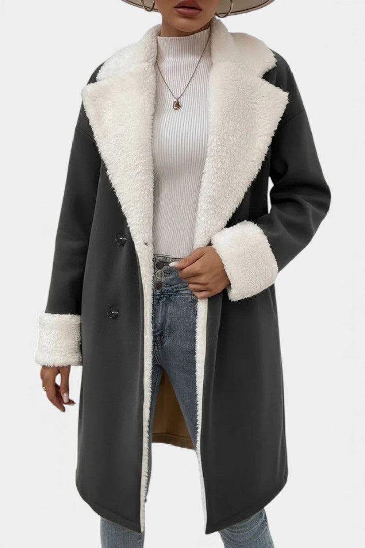Romina Mid-Length Tailored Coat with Fleece Lining